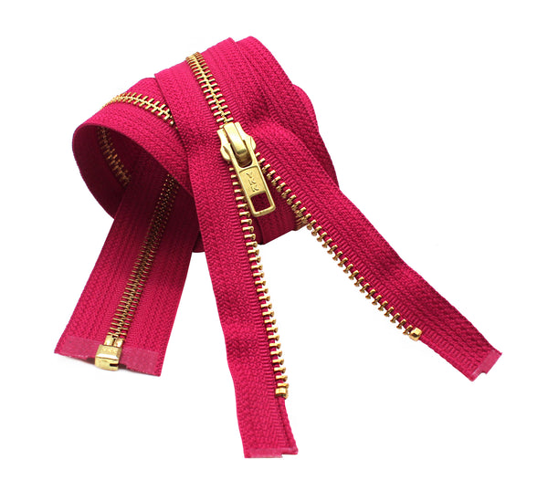 YKK #5 Brass Jacket Separating Zippers - Stock Colors