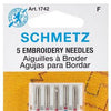 Schmetz Embroidery Machine Needles Sizes 75/11 (3) & 90/14 (2)
