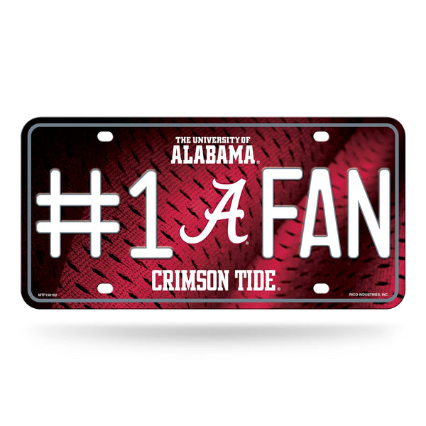 Alabama NCAA #1 Fan Metal License Plate