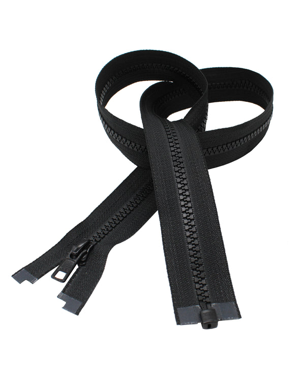YKK® #5 Molded Plastic Separating Zippers - Black & White - 14