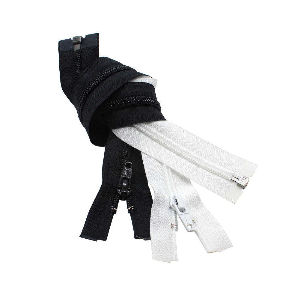 YKK Sale 30 Jacket Zipper #5 Nylon Coil Medium Weight ~ Separating Black (1 Zipper/pack)