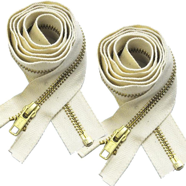 YKK ® #5 Brass Separating Cotton Tape Zipper - Natural (36")