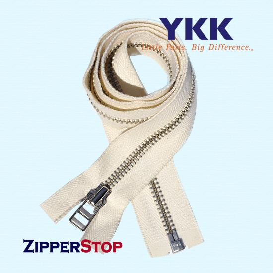 YKK ® #5 Nickel Separating Cotton Tape Zipper - Natural (36")