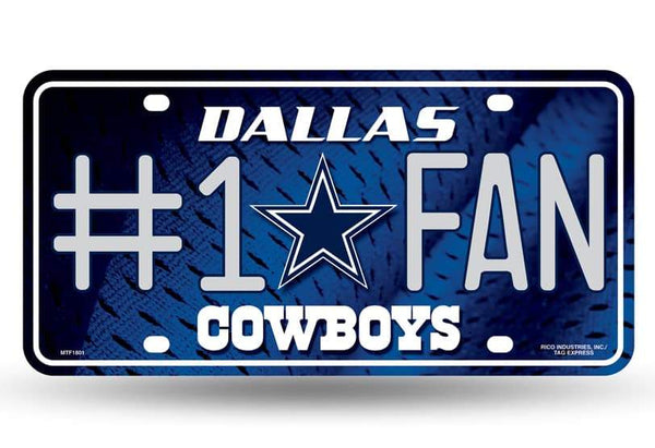 Dallas Cowboys NFL #1 Fan Metal License Plate