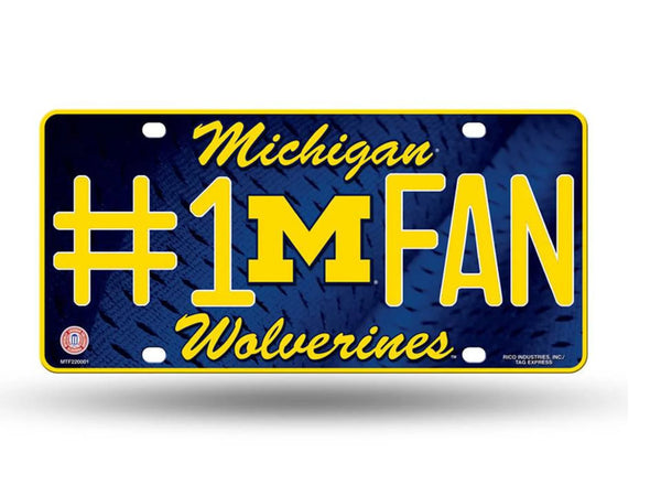 Michigan Wolverines NCAA #1 Fan Metal License Plate