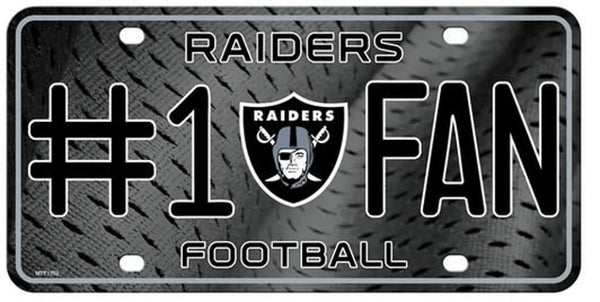 Las Vegas Raiders NFL #1 Fan Metal License Plate