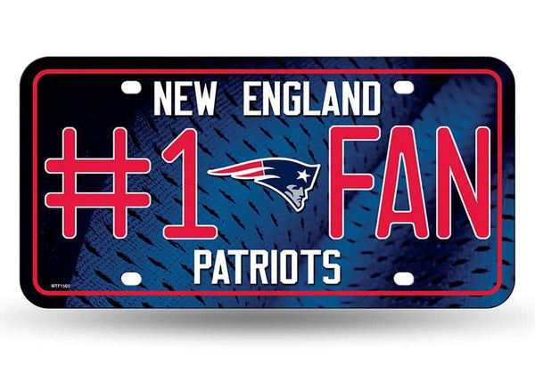 New England Patriots NFL #1 Fan Metal License Plate
