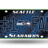 Seattle Seahawks NFL #1 Fan Metal License Plate