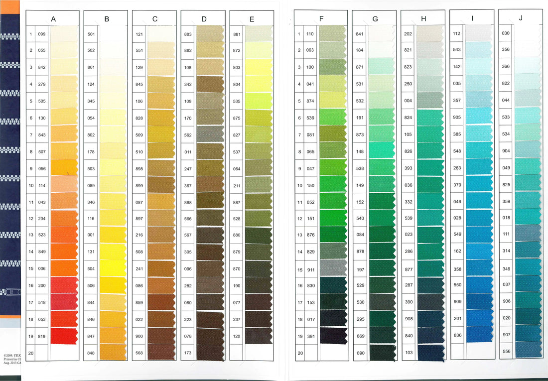 YKK Color Card