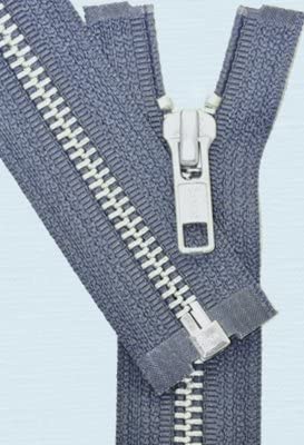 YKK #5 Aluminum Jacket Metal Zipper - Separating - Stock Colors