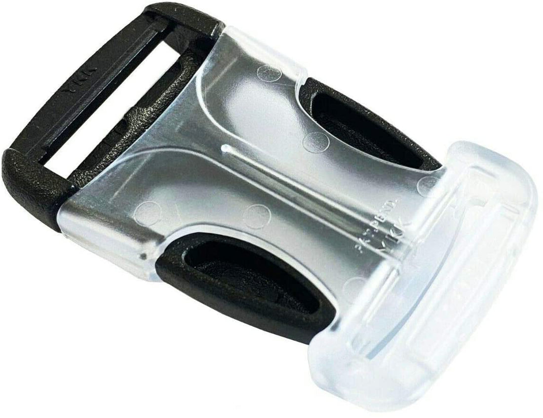 YKK® 1" Hammerloc Buckle with a Transparent Socket Side-Release Single Adjuster