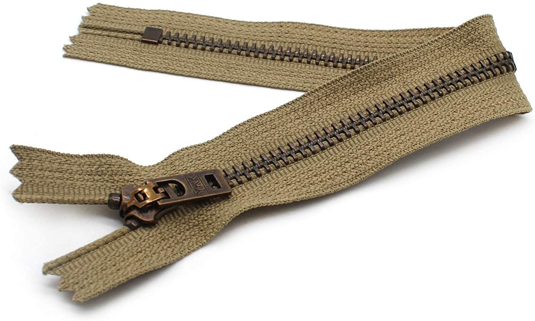 YKK #4.5 Antique Brass Jeans Zippers - Stock Colors