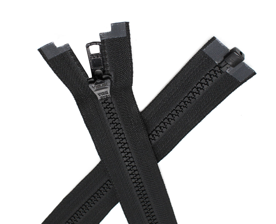 YKK® #5 Molded Plastic Separating Zippers - Black & White - 14" to 36"