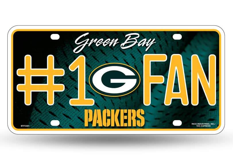 Green Bay Packers NFL #1 Fan Metal License Plate