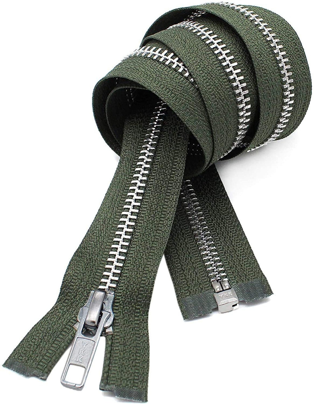 YKK #5 Aluminum Jacket Metal Zipper - Separating - Stock Colors