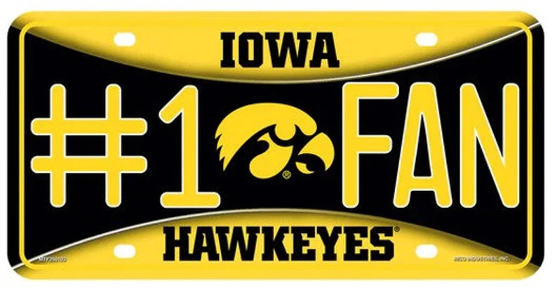 Iowa Hawkeyes NCAA #1 Fan Metal License Plate