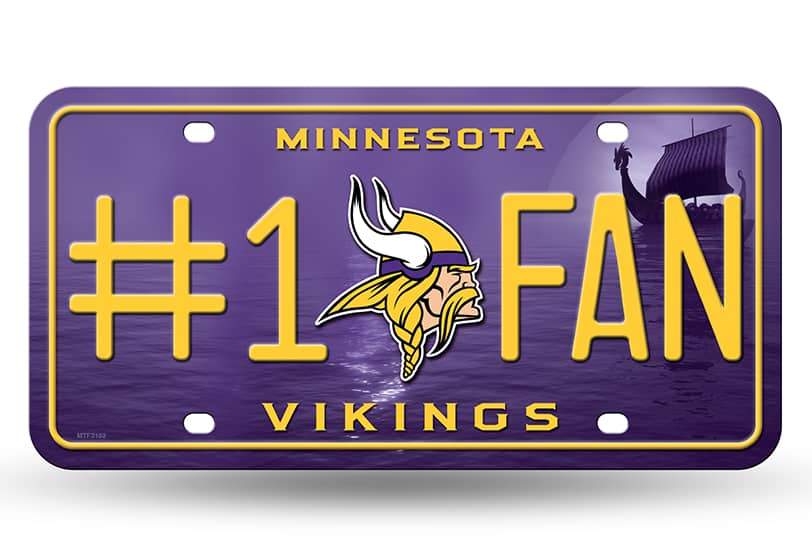 Minnesota Vikings NFL #1 Fan Metal License Plate