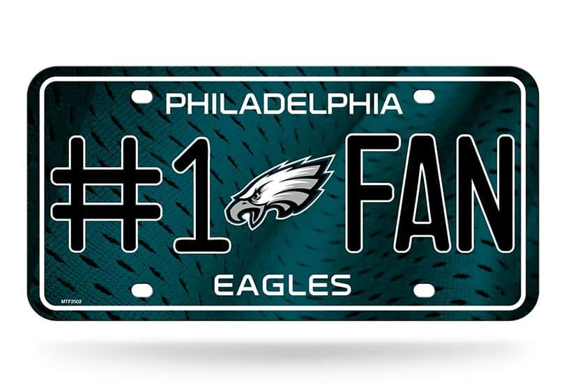 Philadelphia Eagles NFL #1 Fan Metal License Plate