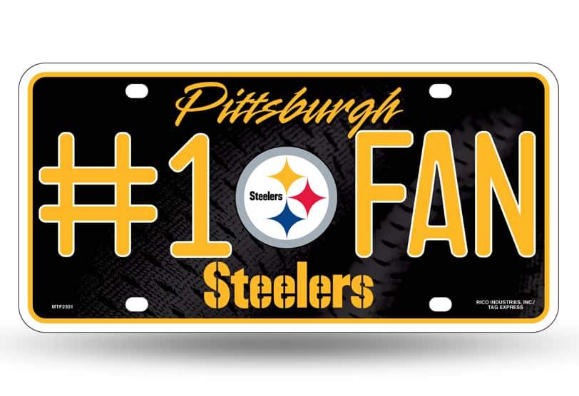 Pittsburgh Steelers NFL #1 Fan Metal License Plate