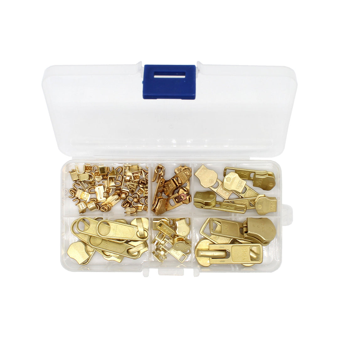 Zipper Repair Kit Solution Metal YKK® Assorted Brass Slider Easy Container Storage Sets of Sliders #3, #4.5, #5, #10 Top - Bottom Stops