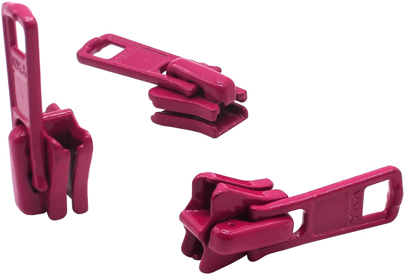  Zipper Repair Kit - #5 YKK Vislon Reversible Fancy Sliders -  Choose Your Color - (3 Sliders Per Pack & 6 Top Stops) Made in The United  States (White)