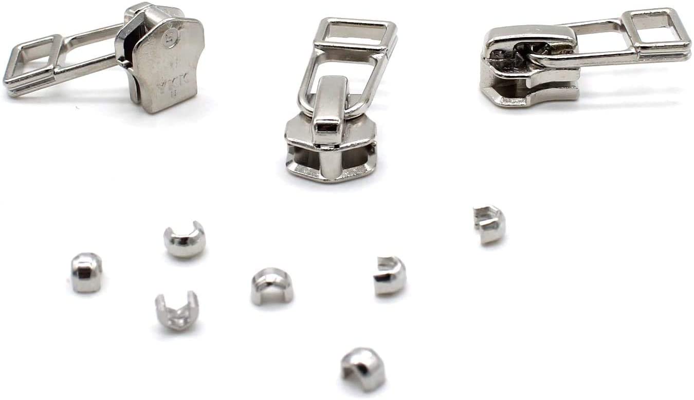 Zipper Repair Kit - #5 Aluminum YKK Zipper Pulls - Slider with