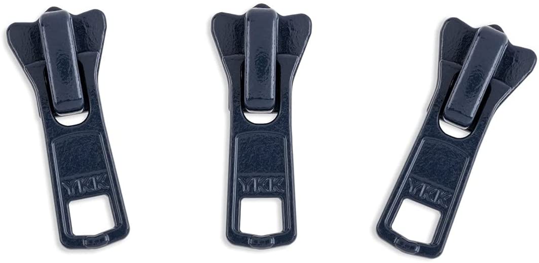 YKK Zipper Repair Kit Solution, 5 Molded Reversible Fancy Pulls Vislon  Slider (Made in USA) - 3 Pulls Per Pack (Lite Grey 3pcs)