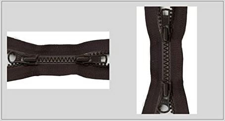 YKK #5 Coil 2-Way Separating Zipper - 30 inch - Brown