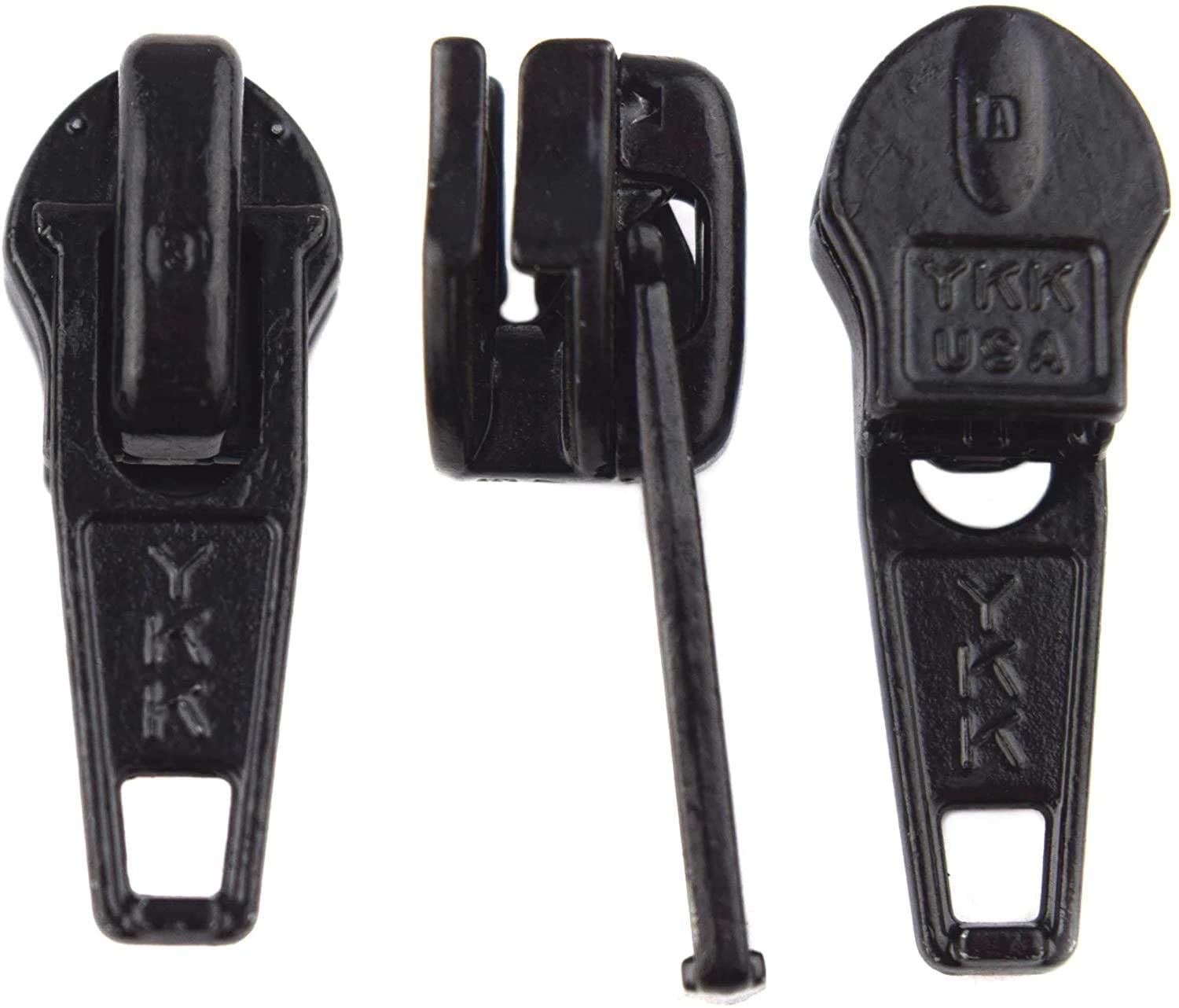 Zipper Repair Kit - #4.5 YKK Coil Automatic Lock Jacket Sliders - Color: Black - Choose Your Quantity - Made in The United States (10)