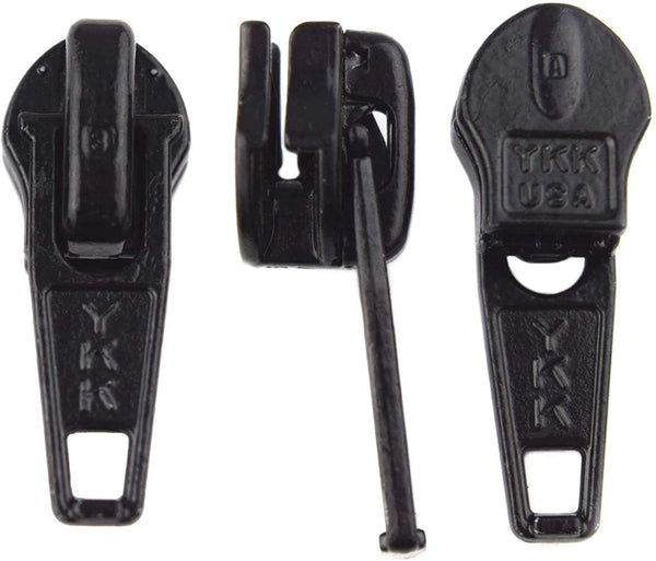 Zipper Repair Kit - #4.5 YKK Coil Automatic Lock Jacket Sliders - Color: Black - Choose Your Quantity - Made in The United States