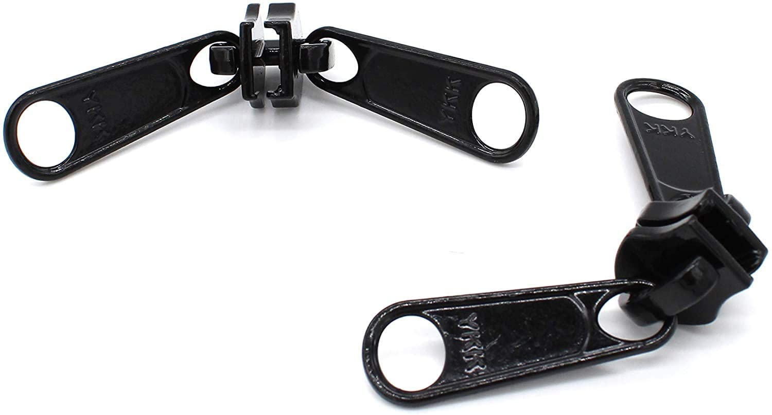 Zipper Repair Solution, YKK #10 Vislon Slider - Black (2 Sliders / Pack)
