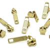 Zipper Repair Kit - #5 Brass YKK Zipper Pulls - Auto Locking Long Pull Slider - Fancy Zipper Slider Replacement - 12 Pulls Per Pack - Made in The United States