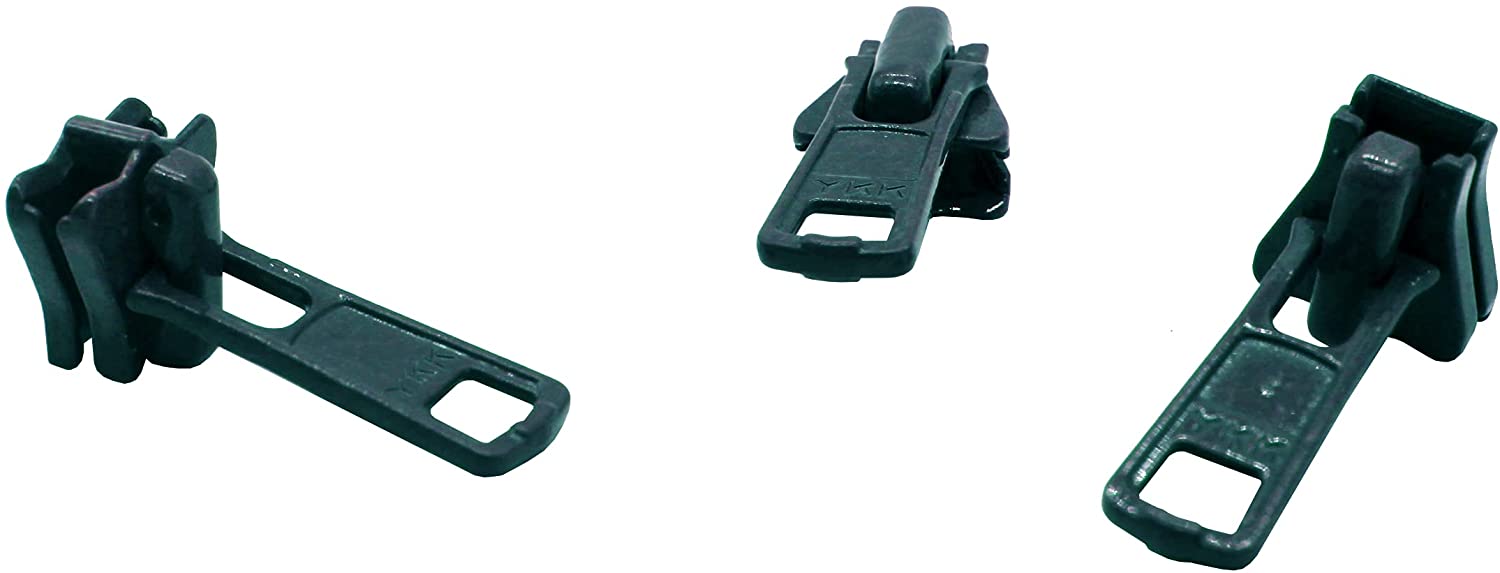 Zipper Repair Kit - #5 YKK Vislon Reversible Sliders - 3 Sliders + 14 Top  Stops - Made in The United States - Color: Black