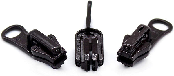 YKK® Zipper Repair Kit Solution, YKK® #5 Molded Reversible Fancy Pulls  Vislon Slider (Made in USA) - 3 Pulls Per Pack (Lite Grey 3pcs)