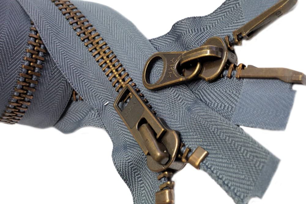 YKK Separating Zipper Antique Brass 40cm 6mm Beige 