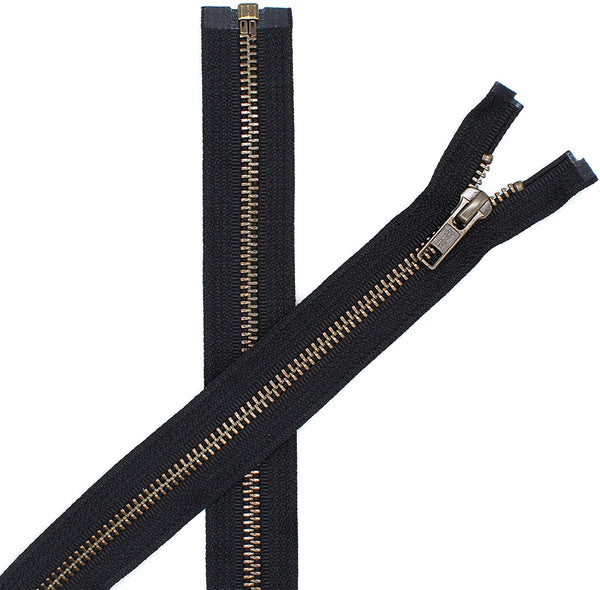 YKK #5 Medium Weight Antique Brass Separating Zippers