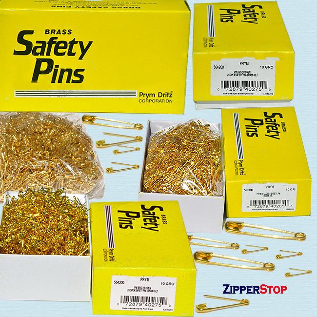 Closed Brass Safety Pins - #1 - 1 1/16 - 1,440/Box