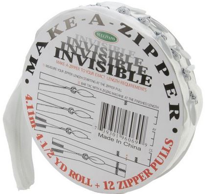 Sullivans Make-A-Zipper Kit Invisible 4.5yd - White