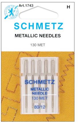 Schmetz Metallic Machine Needles Size 80/12 5/Pkg