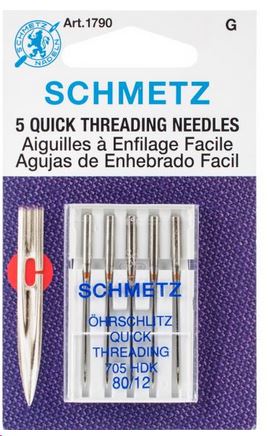 Schmetz Quick Self-Threading Machine Needles Size 80/12 5/Pkg