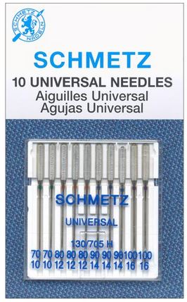 Schmetz Universal Machine Needles Size 70/80/90/100 10/Pkg