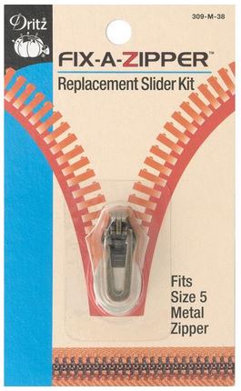 Dritz Fix-A-Zipper Replacement Slider Kit, Coil Zipper, Gunmetal