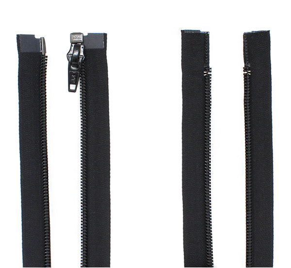 YKK® #5 Nylon Coil Jacket Separating Zippers - Black-White