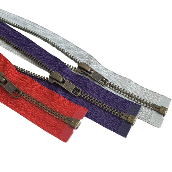 YKK #5 Medium Weight Antique Brass Separating Zippers - Non-Stock Colors