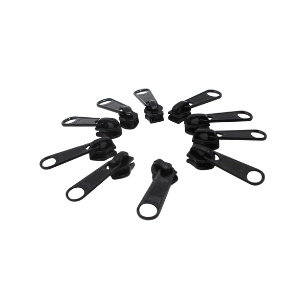 YKK #5 Aqua Guard Long Pull Coil Reverse Sliders For A Water Repellent Zipper - Color Black