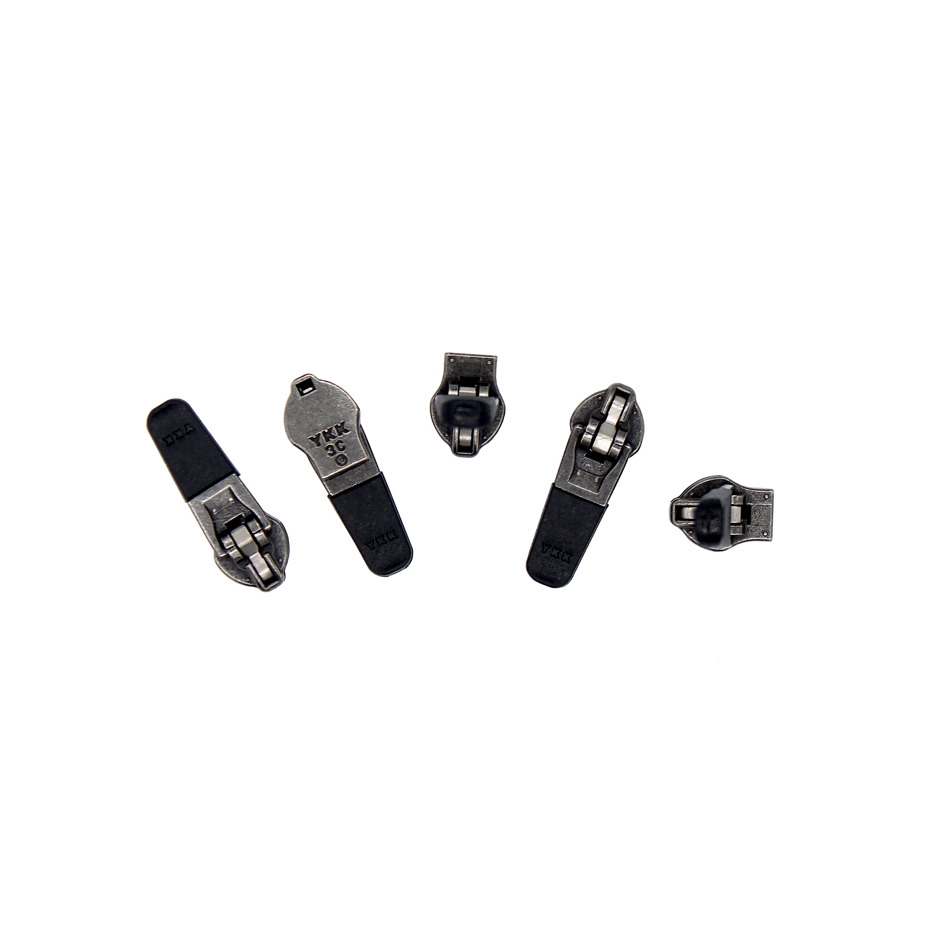 Zipper Repair Solution YKK Zipper Slider #3 DFW Coil Single Non?Lock Pull  Short Tab for Coil Chain Only - Black or Aluminum (100 Sliders, Black) 