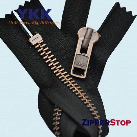 YKK #10 Closed Bottom Zipper - Antique Copper