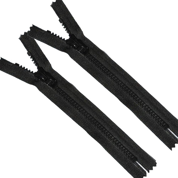 YKK® #5 Molded Non-Metal Closed Bottom Zippers - Black & White