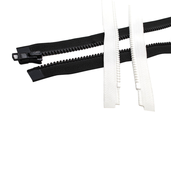 YKK® #3 Vislon Molded Plastic Separating Zippers - Black & White