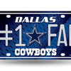 Dallas Cowboys NFL #1 Fan Metal License Plate